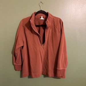 Brown, size 1X quarter zip.